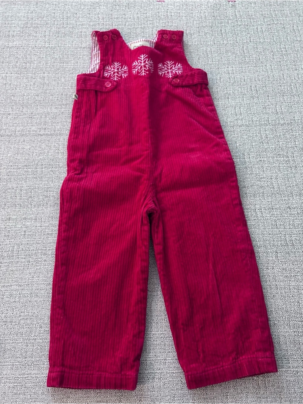 Coco bon bons Berry Corduroy Snowflake Overalls. Cotton Size 3T